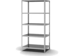 Edelstahlregal Schraubsystem HxBxT 200 x 100 x 60 cm 5 Ebenen Fachlast 200 kg Edelstahl Fachbodenregal Küchenregale