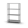 PROREGAL Küchenregale<Edelstahlregal Schraubsystem HxBxT 150 x 100 x 40 cm 4 Ebenen Fachlast 200 kg Edelstahl Fachbodenregal