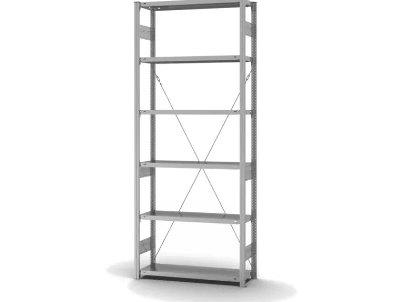 Clearance Edelstahlregal Stecksystem T-Profil HxBxT 250 x 100 x 80 cm 6 Ebenen Fachlast 200 kg Edelstahl Fachbodenregal Küchenregale