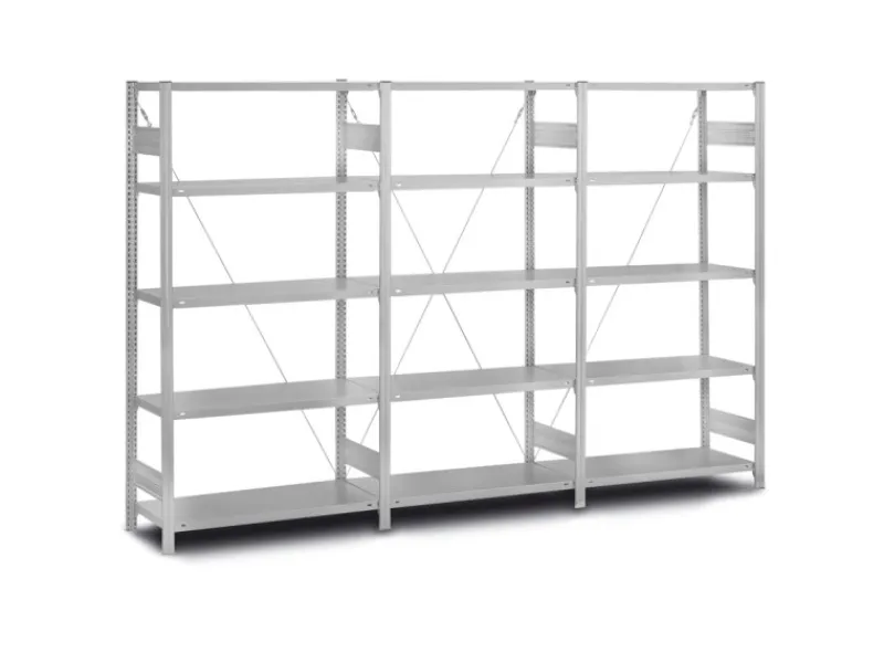 Clearance Edelstahlregal Stecksystem T-Profil HxBxT 250 x 100 x 80 cm 6 Ebenen Fachlast 200 kg Edelstahl Fachbodenregal Küchenregale
