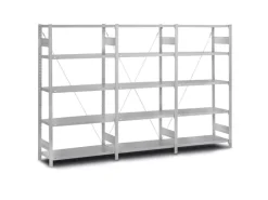 PROREGAL Edelstahlregal Stecksystem T-Profil HxBxT 250 x 100 x 30 cm 6 Ebenen Fachlast 200 kg Edelstahl Fachbodenregal