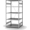 PROREGAL Edelstahlregal Stecksystem T-Profil HxBxT 250 x 100 x 80 cm 6 Ebenen Geschlitzter Fachboden Fachlast 150 kg Edelstahl Fachbodenregal