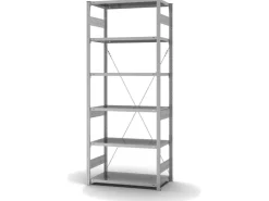 Outlet PROREGAL Edelstahlregal Stecksystem T-Profil HxBxT 250 x 100 x 50 cm 6 Ebenen Fachlast 200 kg Edelstahl Fachbodenregal
