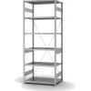 PROREGAL Küchenregale<Edelstahlregal Stecksystem T-Profil HxBxT 250 x 100 x 60 cm 6 Ebenen Fachlast 200 kg Edelstahl Fachbodenregal