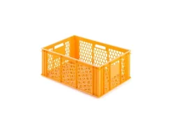 Clearance Eurobehälter Bäcker- und Konditorenkasten HxBxT 25 x 40 x 60 49 Liter Gelb-Orange Brötchenkiste Stapelbare Bäckerkiste Vorratsdosen|Vorratsbehälter