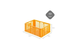 Clearance Eurobehälter Bäcker- und Konditorenkasten HxBxT 25 x 40 x 60 49 Liter Gelb-Orange Brötchenkiste Stapelbare Bäckerkiste Vorratsdosen|Vorratsbehälter