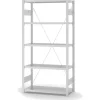 Outlet Lebensmittel Fachbodenregal Stecksystem T-Profil Grundregal HxBxT 200 x 100 x 40 cm 5 Ebenen Fachlast 145 kg Hygienische Beschichtung Weiß Küchenregale
