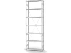 PROREGAL Küchenregale<Lebensmittel Fachbodenregal Stecksystem T-Profil Grundregal HxBxT 300 x 100 x 80 cm 7 Ebenen Fachlast 130 kg Hygienische Beschichtung Weiß