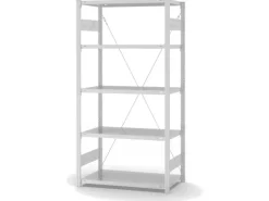 Sale Lebensmittel Fachbodenregal Stecksystem T-Profil Grundregal HxBxT 300 x 100 x 60 cm 7 Ebenen Fachlast 140 kg Hygienische Beschichtung Weiß Küchenregale