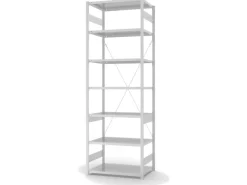 Sale Lebensmittel Fachbodenregal Stecksystem T-Profil Grundregal HxBxT 300 x 100 x 60 cm 7 Ebenen Fachlast 140 kg Hygienische Beschichtung Weiß Küchenregale