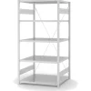 Best Lebensmittel Fachbodenregal Stecksystem T-Profil Grundregal HxBxT 250 x 100 x 40 cm 6 Ebenen Fachlast 145 kg Hygienische Beschichtung Weiß Küchenregale