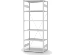 Outlet PROREGAL Lebensmittel Fachbodenregal Stecksystem T-Profil Grundregal HxBxT 250 x 100 x 60 cm 6 Ebenen Fachlast 140 kg Hygienische Beschichtung Weiß