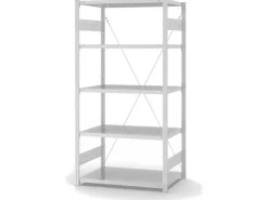 Clearance PROREGAL Lebensmittel Fachbodenregal Stecksystem T-Profil Grundregal HxBxT 200 x 100 x 60 cm 5 Ebenen Fachlast 140 kg Hygienische Beschichtung Weiß