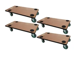 Online PROREGAL MegaDeal 4x Transportroller 4 Rollen HxBxT 11,5x30x60 cm Traglast 200kg Sperrholzplatte