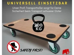 Online PROREGAL MegaDeal 4x Transportroller 4 Rollen HxBxT 11,5x30x60 cm Traglast 200kg Sperrholzplatte