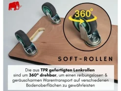 Online PROREGAL MegaDeal 4x Transportroller 4 Rollen HxBxT 11,5x30x60 cm Traglast 200kg Sperrholzplatte