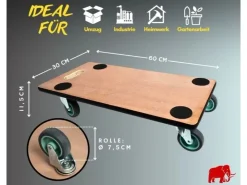 Online PROREGAL MegaDeal 4x Transportroller 4 Rollen HxBxT 11,5x30x60 cm Traglast 200kg Sperrholzplatte