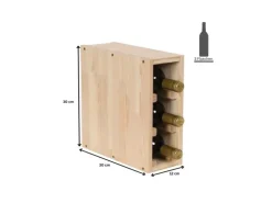 PROREGAL Küchenregale<Modulares Weinregal Vincellar Mod HxBxT 30 x 12 x 30 cm Schmal Modul Für 3 Flaschen Massives Kiefernholz Natur Kiefer Natur