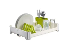 Discount PROREGAL Praktischer Geschirrtrockner Aus Mattem Edelstahl & Kunststoff HxBxT 13 x 31 x 44,7cm Weiß