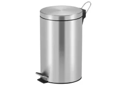 Discount PROREGAL Runder Tretabfallsammler Mit Herausnehmbaren Kunststoff Inneneimer 12 Liter HxBxT 40 x 29,5 x 25,5 cm Matt Silber