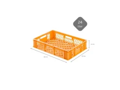 PROREGAL Vorratsdosen|Vorratsbehälter<SparSet 5x Eurobehälter Bäcker- und Konditorenkasten HxBxT 13 x 40 x 60 24 Liter -Orange Brötchenkiste Stapelbare Bäckerkiste Gelb