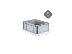 PROREGAL Gefrierschränke<Spar Set 5x Eurobox Nextgen Economy Mit Auflagedeckel & 4x Schiebeschnappverschlüsse Griffe Geschlossen HxBxT 17 x 30 x 40 cm Schwarz
