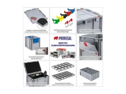 PROREGAL Gefrierschränke<Spar Set 5x Eurobox Nextgen Economy Mit Auflagedeckel & 4x Schiebeschnappverschlüsse Griffe Geschlossen HxBxT 17 x 30 x 40 cm Schwarz