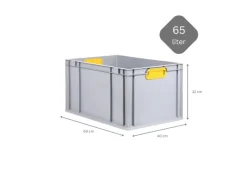 Hot Spar Set 5x Eurobox Nextgen Color Mit Scharnierdeckel & Schiebeschnappverschlüsse HxBxT 32 x 40 x 60 cm Griffe Gelb Verstärkter Boden Gefrierschränke