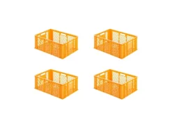 Hot SuperSparSet 4x Eurobehälter Bäcker- und Konditorenkasten HxBxT 25 x 40 x 60 49 Liter -Orange Brötchenkiste Stapelbare Bäckerkiste Vorratsdosen|Vorratsbehälter