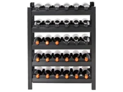 Online PROREGAL Weinregal Toskana HxBxT 75 x 60 x 30 cm 30 Flaschen Auf 5 Ebenen Schwarz Wein Metallregal Weinständer Flaschenständer