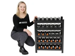 Online PROREGAL Weinregal Toskana HxBxT 75 x 60 x 30 cm 30 Flaschen Auf 5 Ebenen Schwarz Wein Metallregal Weinständer Flaschenständer
