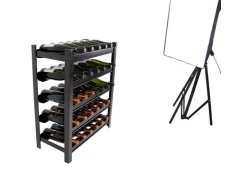 Online PROREGAL Weinregal Toskana HxBxT 75 x 60 x 30 cm 30 Flaschen Auf 5 Ebenen Schwarz Wein Metallregal Weinständer Flaschenständer