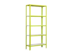 PROREGAL Küchenregale<Wohnregal Living Koala Metal mit 5 Fachböden HxBxT 180 x 80 x 30 cm Fachlast 150 kg Grün/Weiß
