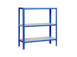 PROREGAL Küchenregale<Wohnregal Living Koala Metal mit 3 Fachböden HxBxT 90 x 80 x 40 cm Fachlast 150 kg Blau/Weiß