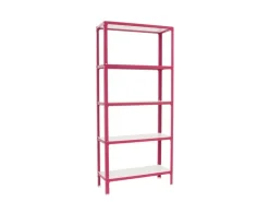 Discount PROREGAL Wohnregal Living Koala Wood mit 5 Fachböden HxBxT 180 x 100 x 30 cm Fachlast 150 kg Rosa/Weiß