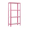 Discount Wohnregal Living Koala Metal mit 4 Fachböden HxBxT 160 x 80 x 30 cm Fachlast 150 kg Rosa/Weiß Küchenregale