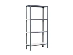 Hot Wohnregal Living Koala Metal mit 4 Fachböden HxBxT 160 x 100 x 30 cm Fachlast 150 kg Anthrazit/Weiß Küchenregale