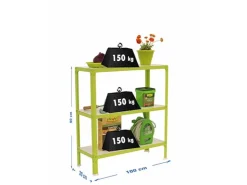 Outlet PROREGAL Wohnregal Living Koala Wood mit 3 Fachböden HxBxT 90 x 100 x 30 cm Fachlast 150 kg Grün/Weiß