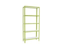 PROREGAL Küchenregale<Wohnregal Living Koala Wood mit 5 Fachböden HxBxT 180 x 100 x 30 cm Fachlast 150 kg Grün/Weiß