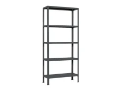PROREGAL Küchenregale<Wohnregal Living Koala Metal mit 5 Fachböden HxBxT 180 x 80 x 30 cm Fachlast 150 kg Anthrazit/Anthrazit