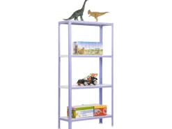 PROREGAL Küchenregale<Wohnregal Living Koala Metal mit 4 Fachböden HxBxT 160 x 80 x 40 cm Fachlast 150 kg Lila/Weiß