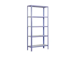 PROREGAL Küchenregale<Wohnregal Living Koala Metal mit 5 Fachböden HxBxT 180 x 80 x 30 cm Fachlast 150 kg Lila/Weiß