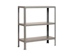 Outlet Wohnregal Living Koala Metal mit 3 Fachböden HxBxT 90 x 100 x 30 cm Fachlast 150 kg Grau/Grau Küchenregale