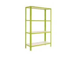 New PROREGAL Wohnregal Living Koala Wood mit 4 Fachböden HxBxT 160 x 100 x 30 cm Fachlast 150 kg Grün/Weiß