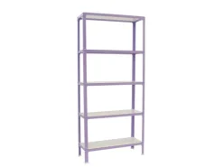 Hot Wohnregal Living Koala Wood mit 5 Fachböden HxBxT 180 x 80 x 30 cm Fachlast 150 kg Lila/Weiß Küchen-Ordnungssysteme|Küchenregale