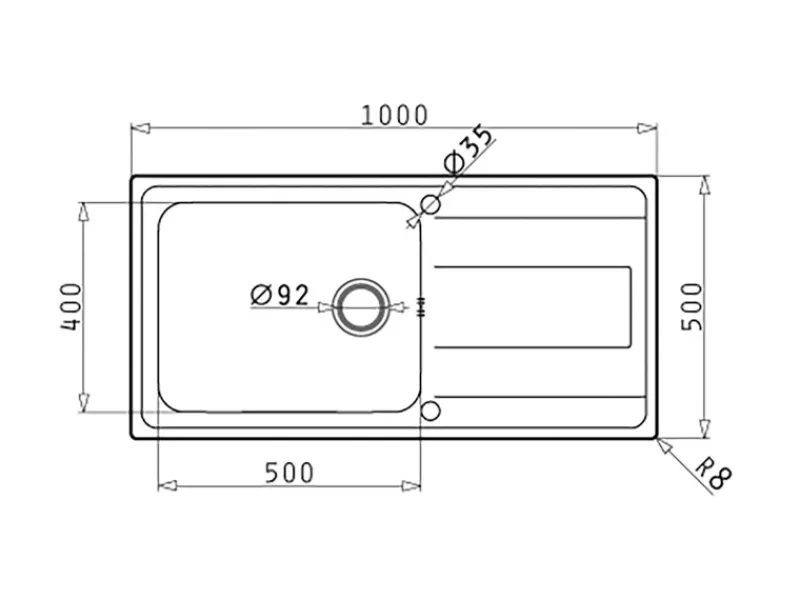 Clearance Einbauspüle Alea Plus 1B 1D 100 cm x 50 cm Edelstahl Edelstahlspülen|Zubehör Für Küchenarmatur