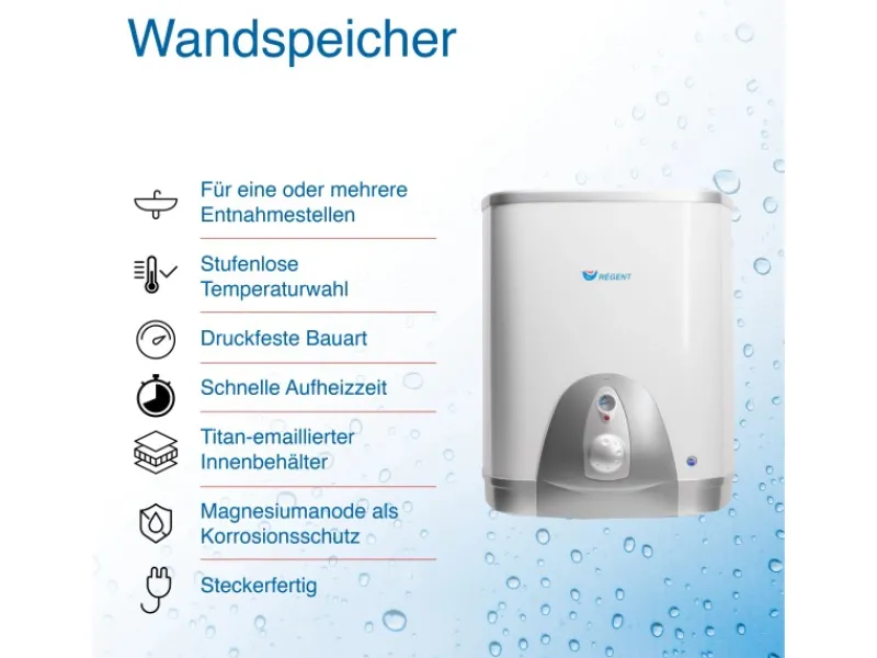 New Hängespeicher REG 80 QB EU 80 Liter Warmwasserspeicher