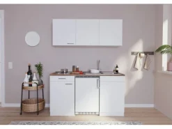 Online Respekta Economy Küchenzeile KB150WWC 150 cm Weiß Glänzend