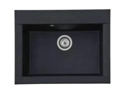 Sale Einbauspüle Mineralite Ohio 66 cm x 50 cm Schwarz Granitspülen