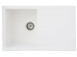 Sale Einbauspüle Mineralite Houston 80 cm x 50 cm Weiß Granitspülen